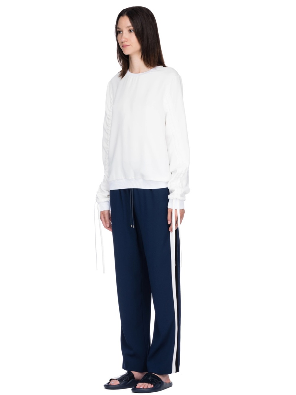 KENZO Paris âHyper Kenzo' Gathered Long Sleeve Sweater White Size Medium